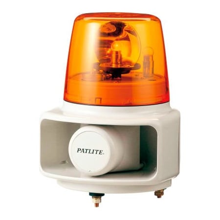 Patlite Usa Corporation Patlite Smart Alert Plus Rotating Beacon & Horn W/32 Sounds, Amber Light, DC24V RT-24E-Y+FC015